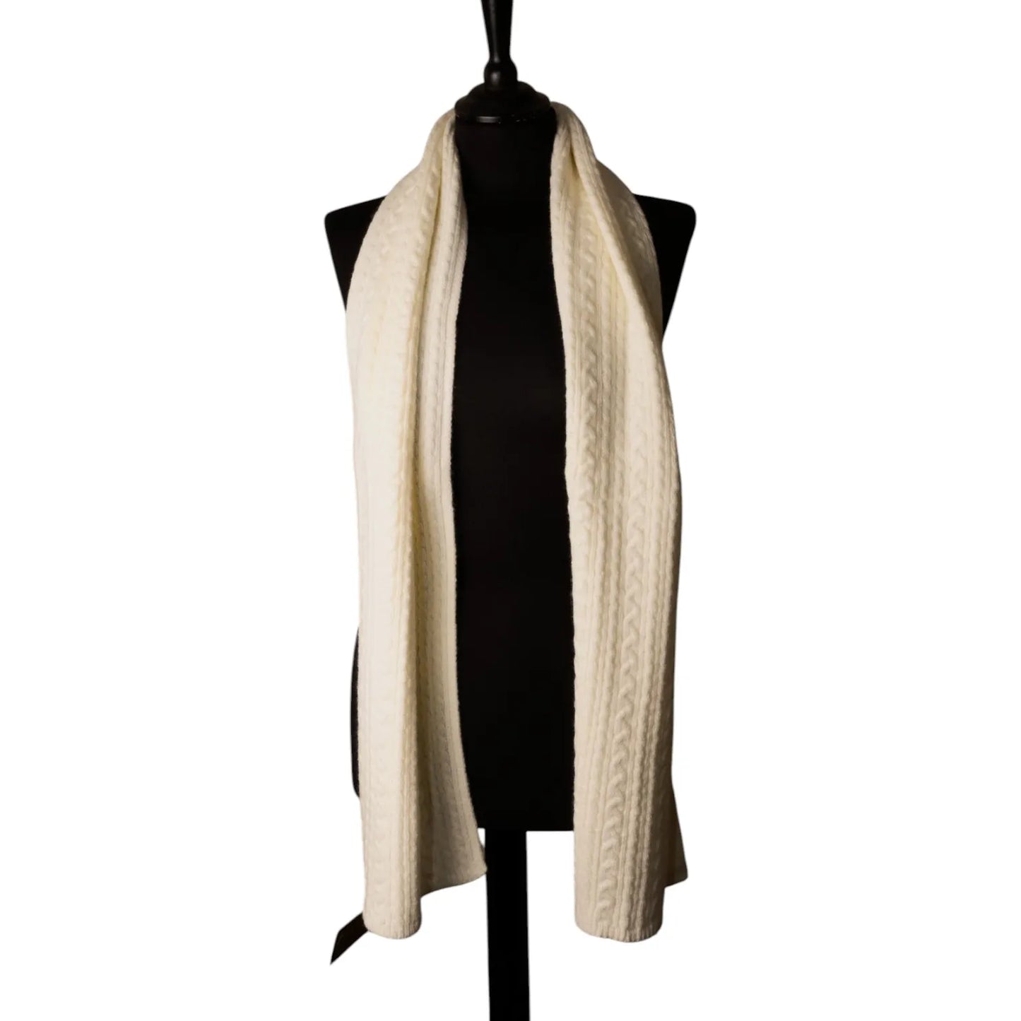 Jess & Lou Cream Cable Knit Scarf