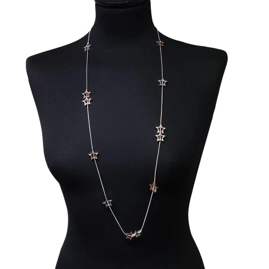 Cascading Star Necklace - Gold and Silver Colour