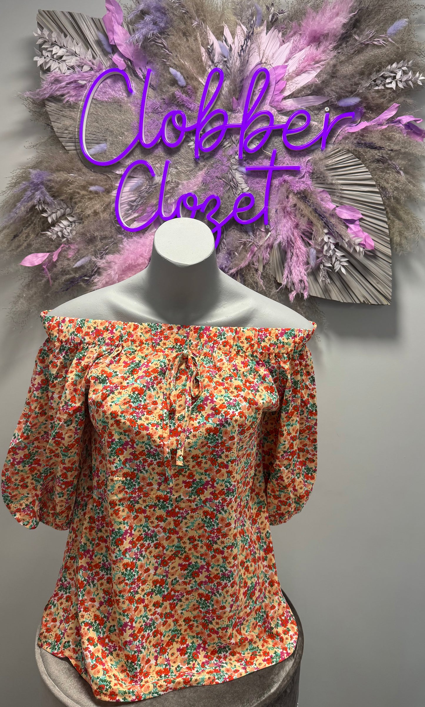 Debbie Ditsy Floral Bardot Top