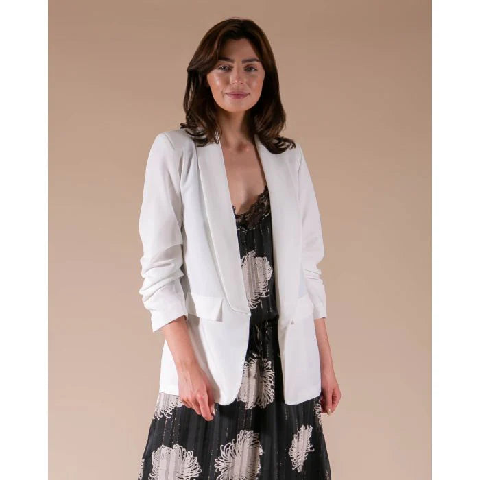 Trudy Italian Ruched Sleeve Blazer