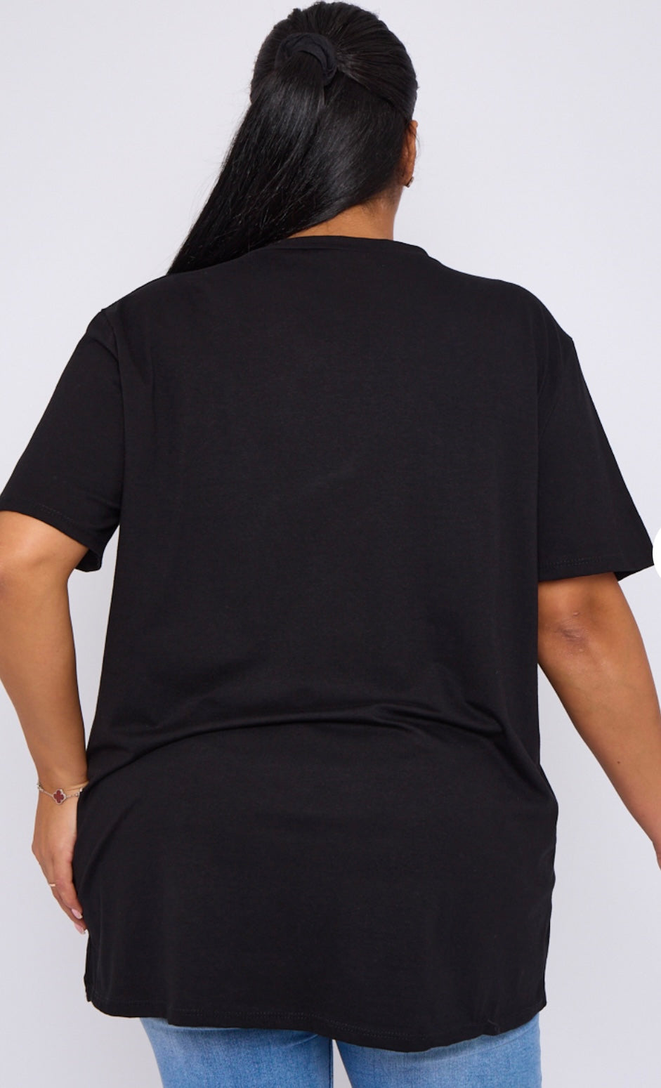 Plus Size Black Cherries Slogan Short Sleeve T Shirt