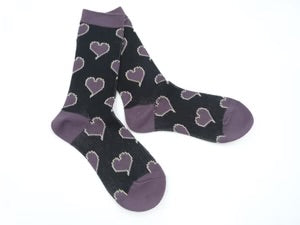 Heart Pattern Socks - Purple