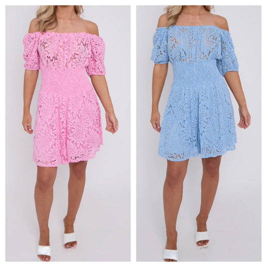 Emma All Over Lace Bardot Playsuit
