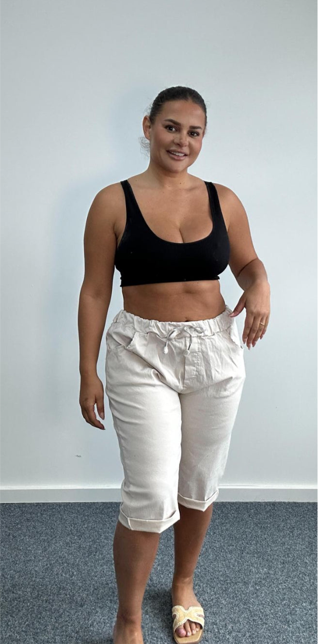 Plus Size Lightweight Shorts Drawstring Waist with Pockets