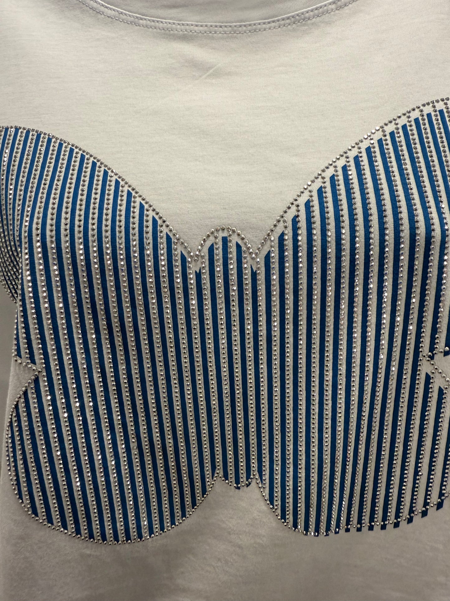 Bria - Diamante Butterfly Cotton Italian T-Shirt