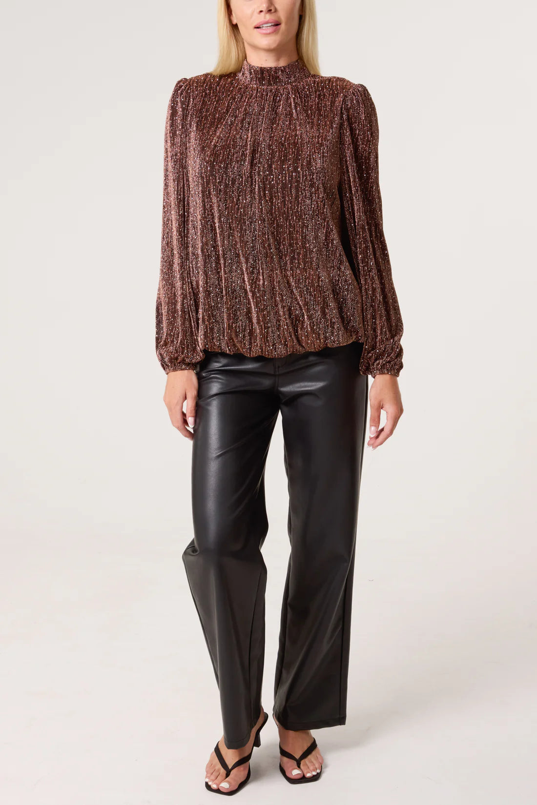 Diamante Shoulder Pad Puffball Top