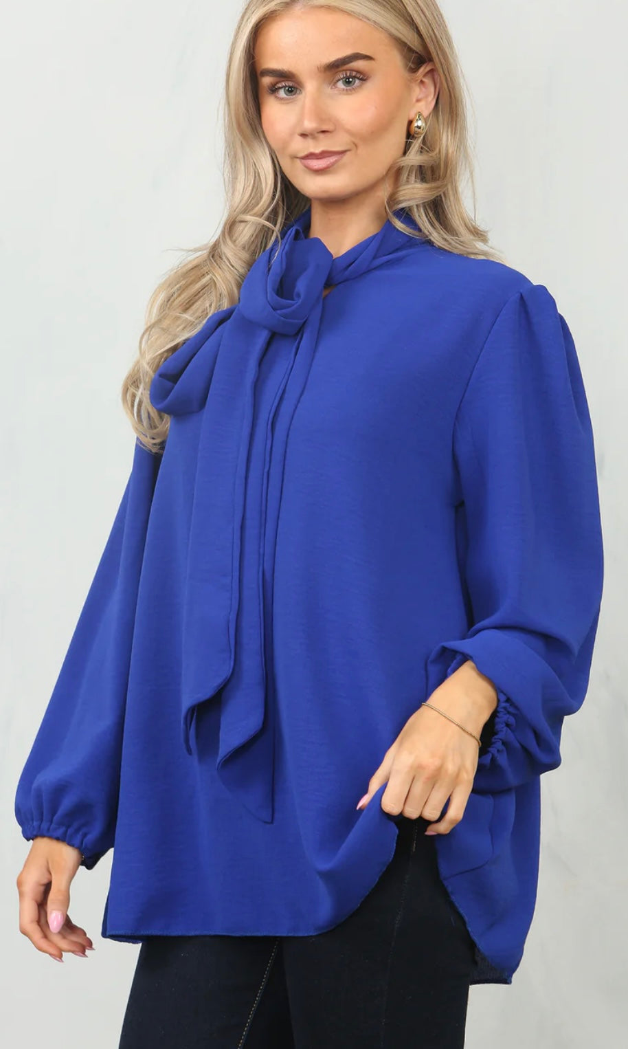 The Amy Bow Tie Neck Blouse