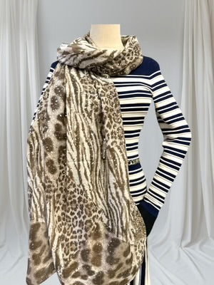 Glitter Leopard Print Scarf