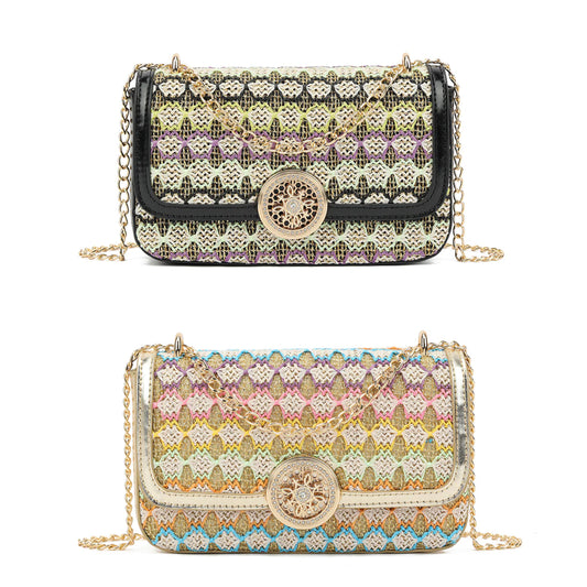 Multicoloured Textured Shoulder Bag