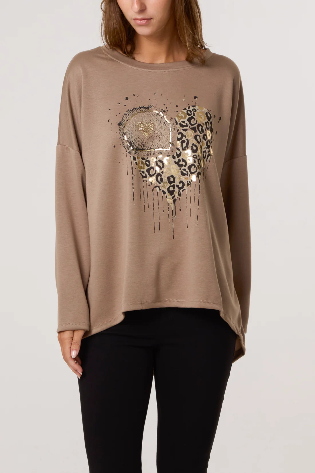 Foil Animal Heart Soft Touch Sweatshirt