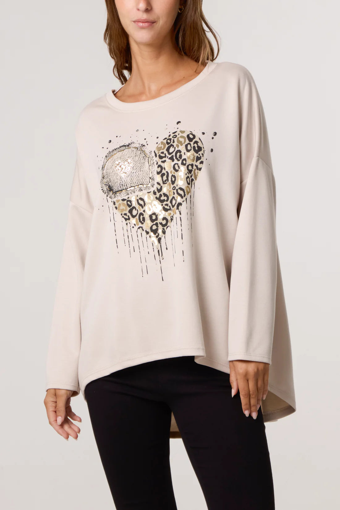 Foil Animal Heart Soft Touch Sweatshirt