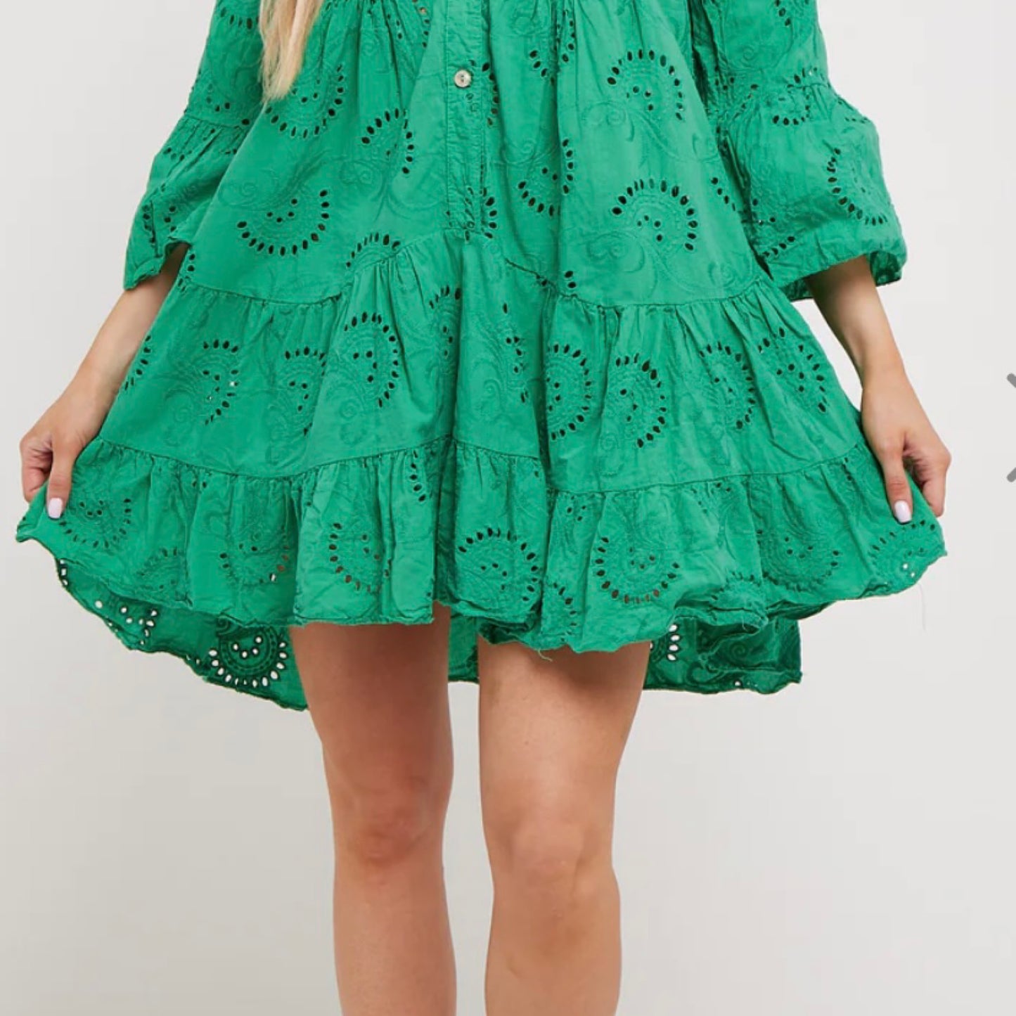 Simone Broderie Anglaise Mini Smock Dress