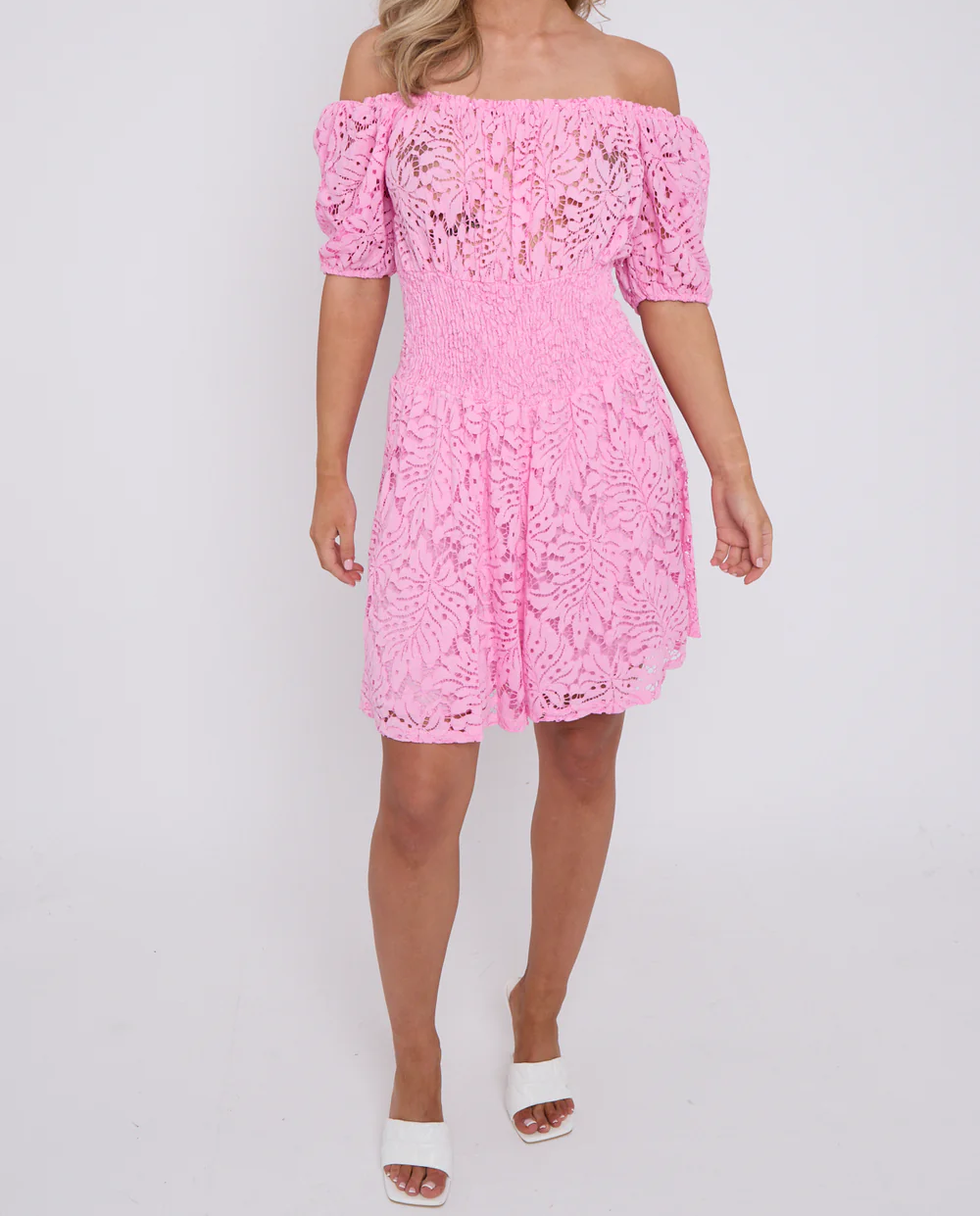 Emma All Over Lace Bardot Playsuit