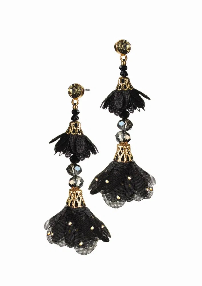 Two-Tier Tu Tu Drops - Gold / Charcoal