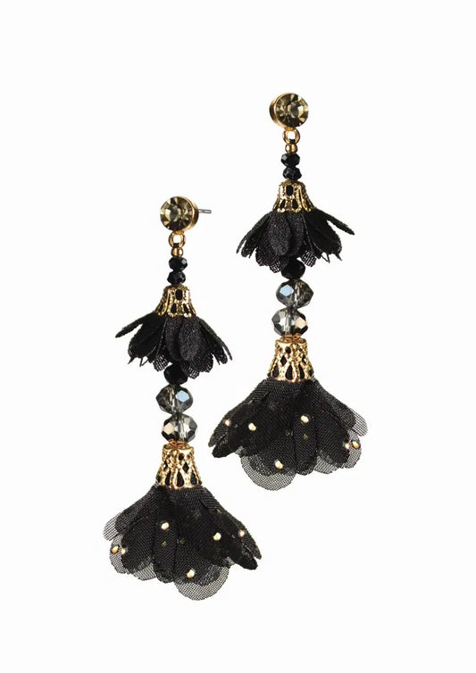 Two-Tier Tu Tu Drops - Gold / Charcoal