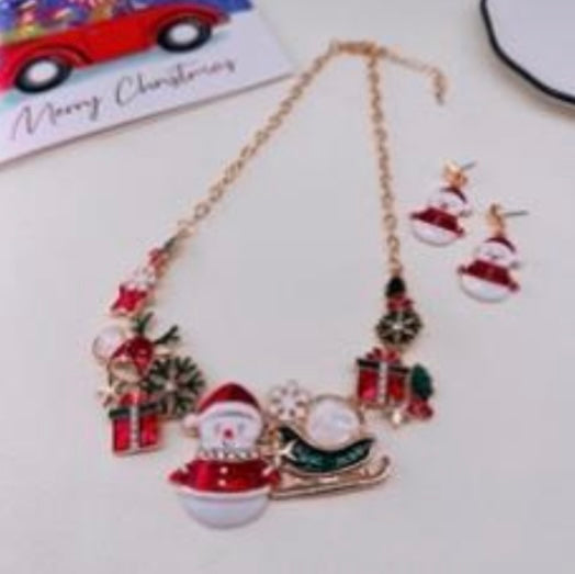 Christmas Necklace and Earrings Set