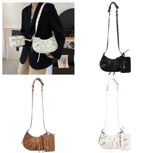 Small Size Studs Cross Body Bag Shoulder Bag with a Purse