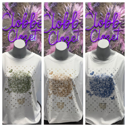 Butterfly Hot Air Balloon Cotton T-shirt Top