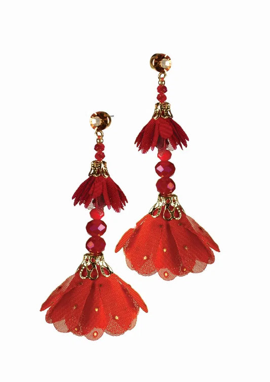 Two-Tier Tu Tu Drops - Gold / Terracotta