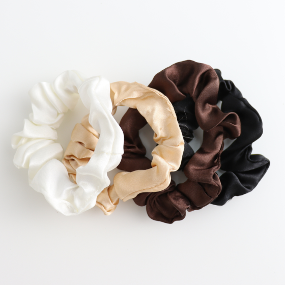 Scrunchies Pack Of 4 Cream Black