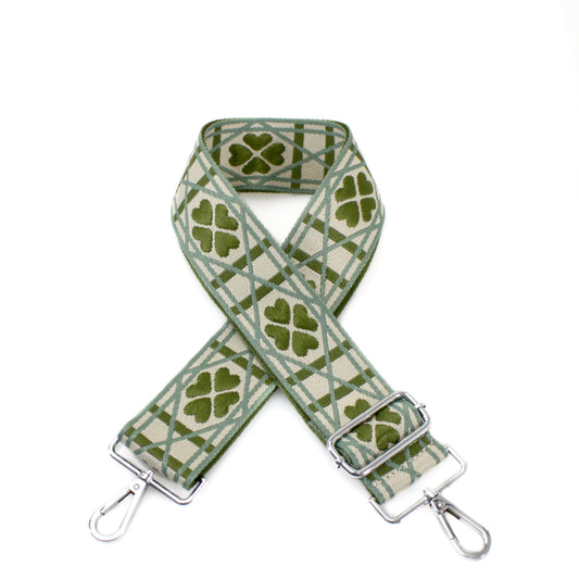 Canvas Strap - Lucky Clover Green Print