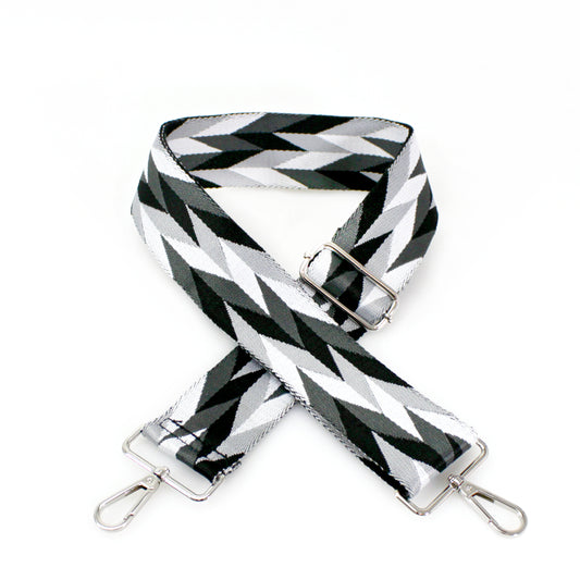 Canvas Strap - Black Herringbone Print