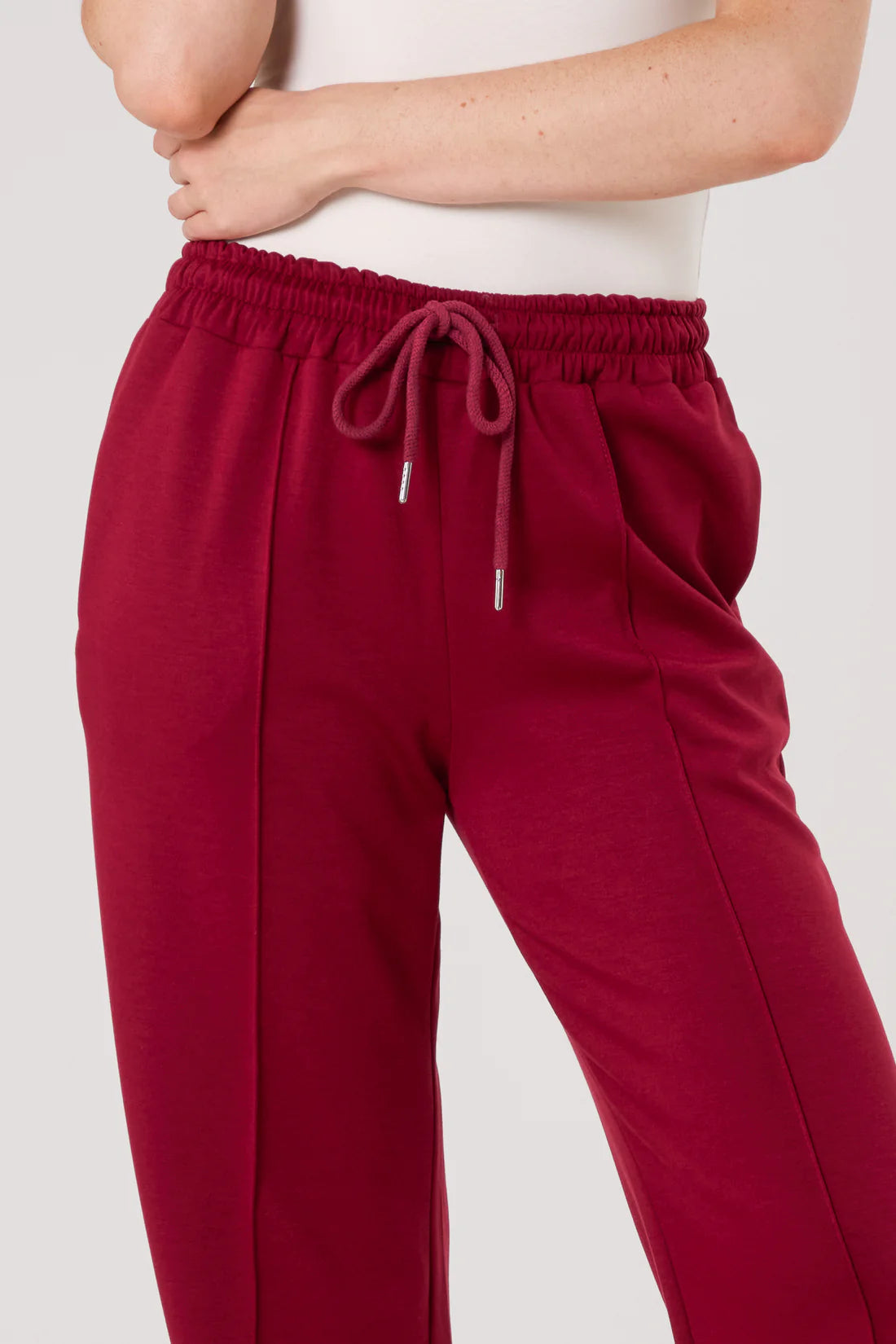 Drawstring Crease Front Sweat Trousers