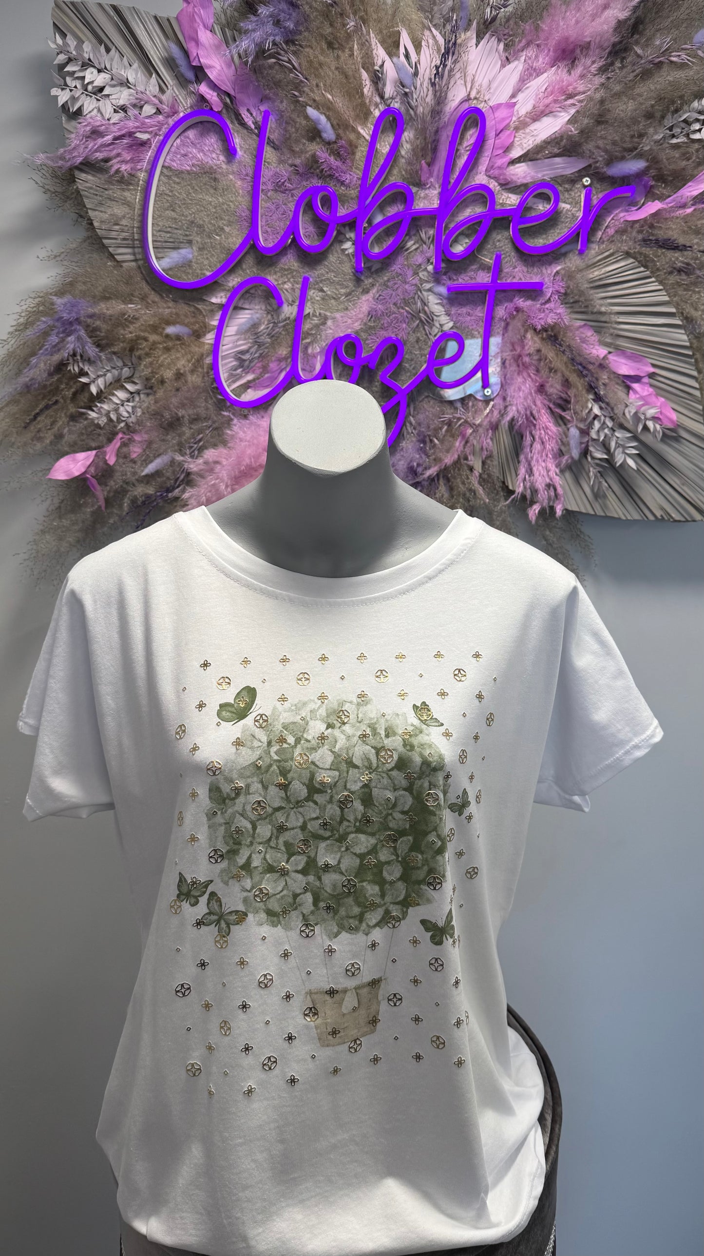 Butterfly Hot Air Balloon Cotton T-shirt Top