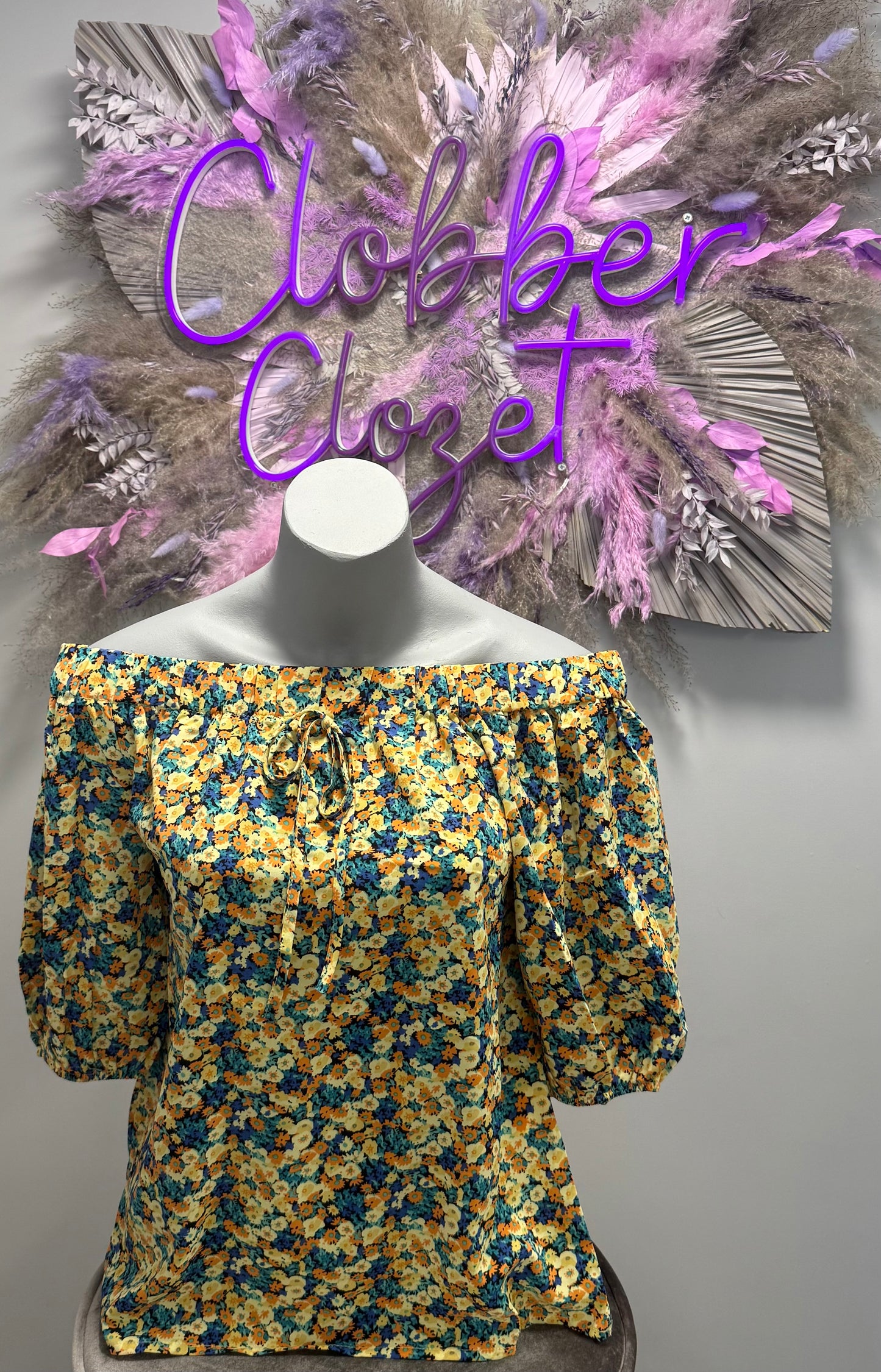 Debbie Ditsy Floral Bardot Top