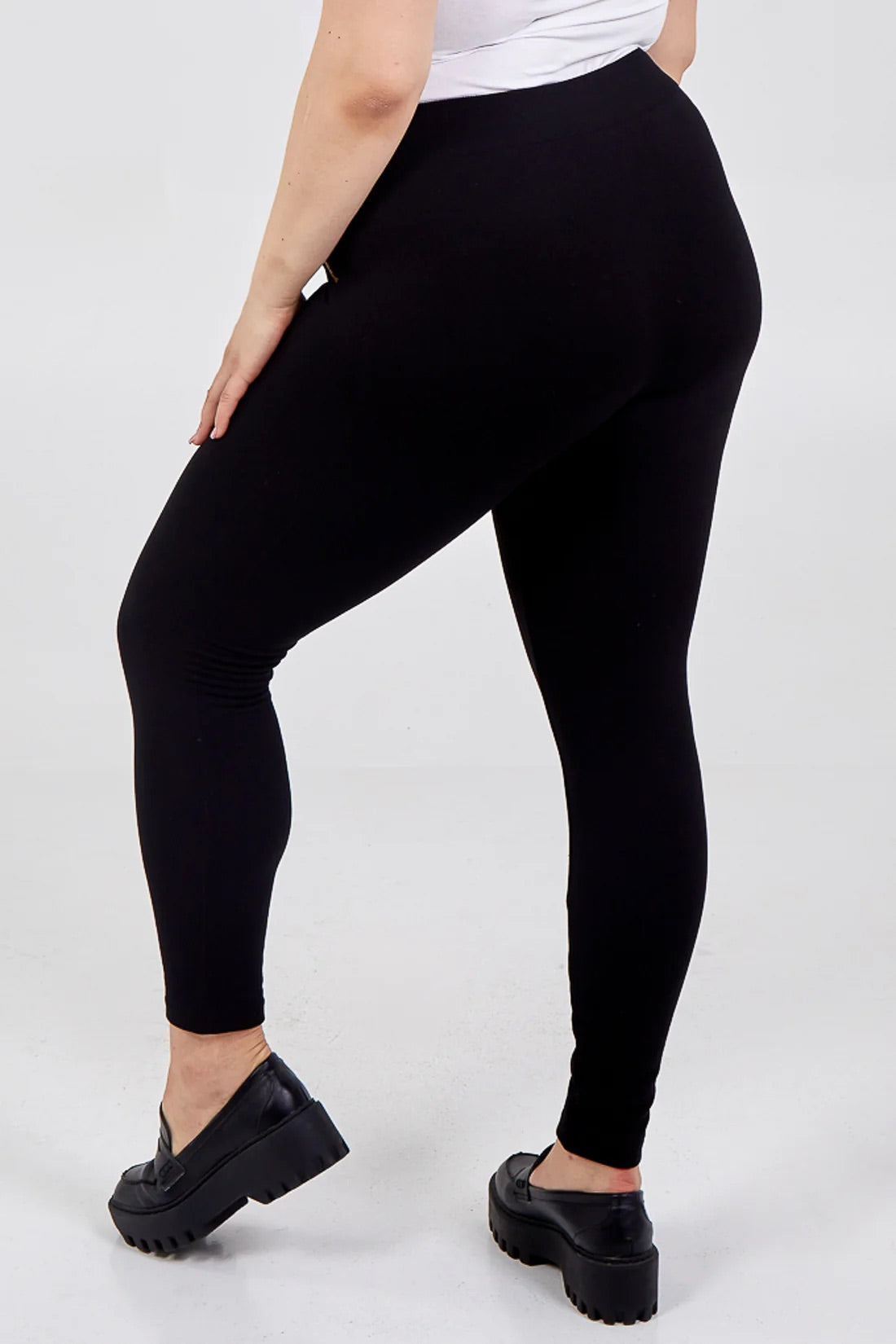 Della - Curve Basic Zip Detail Fleece Feel Inner Leggings