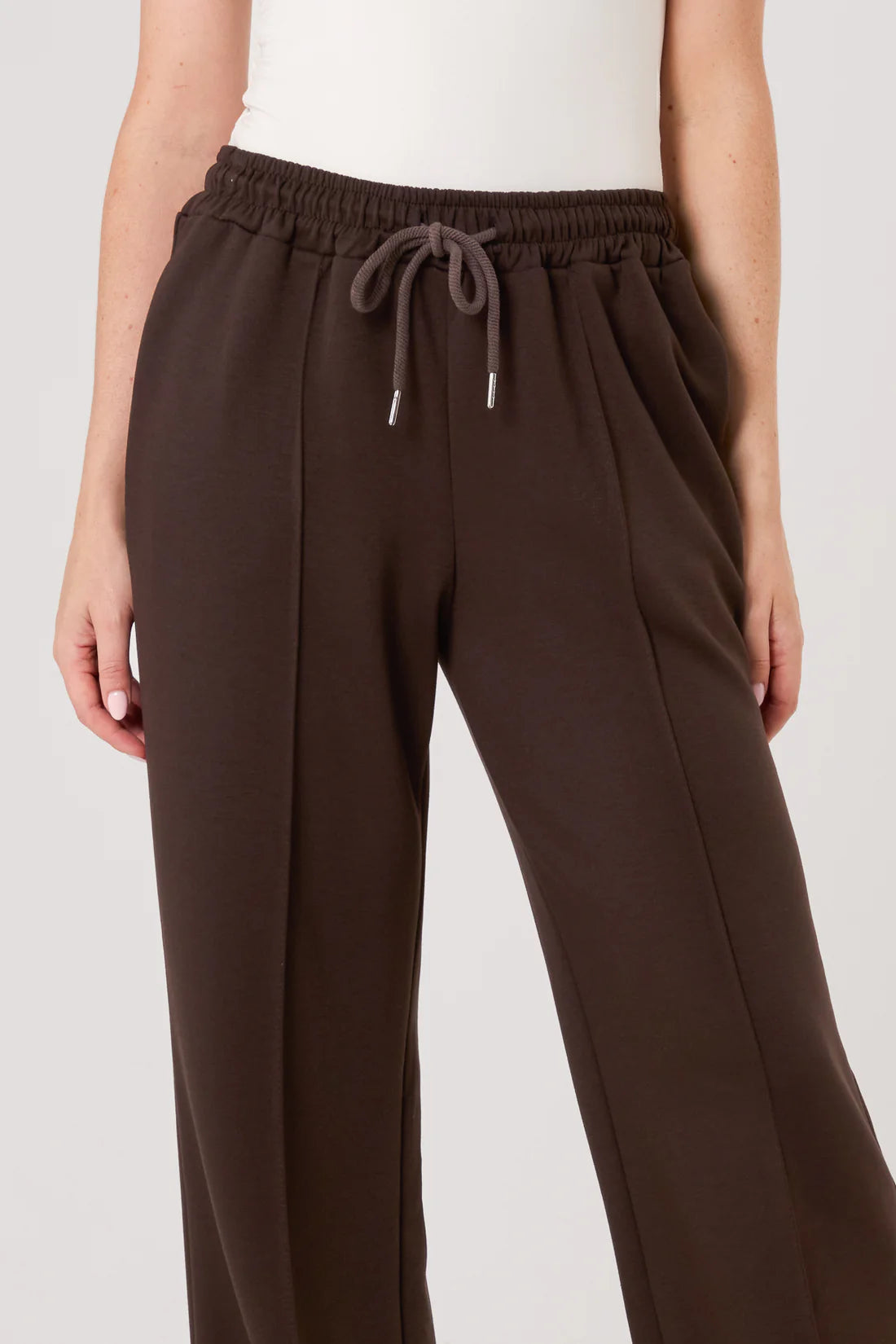 Drawstring Crease Front Sweat Trousers
