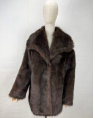 Luxury Faux Fur Coat in Brown