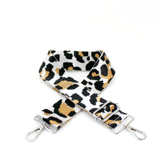 Canvas Strap - White Cheetah Print