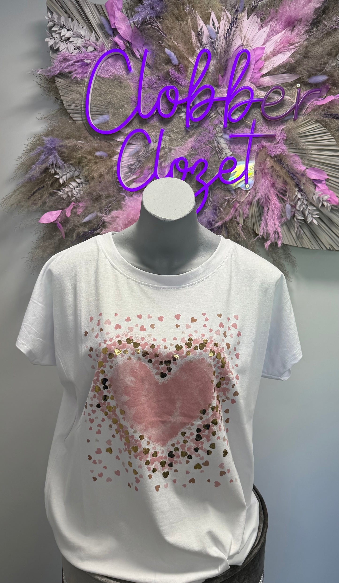 Tye Dye Heart Cotton T-Shirt Top