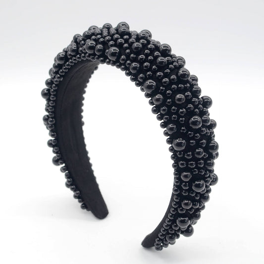 Black Chunky Pearl Headband