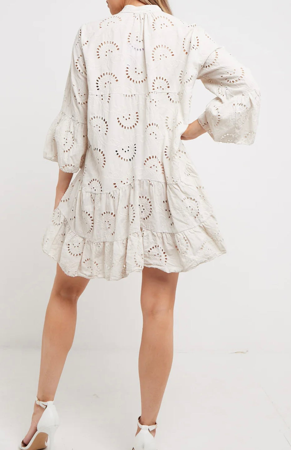 Simone Broderie Anglaise Mini Smock Dress