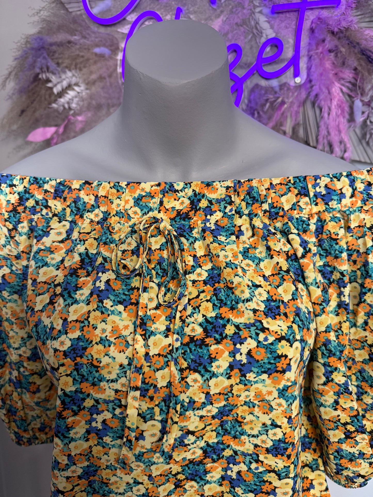 Debbie Ditsy Floral Bardot Top