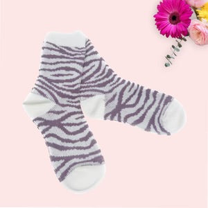 Zebra Pattern Seamless Socks - Lilac