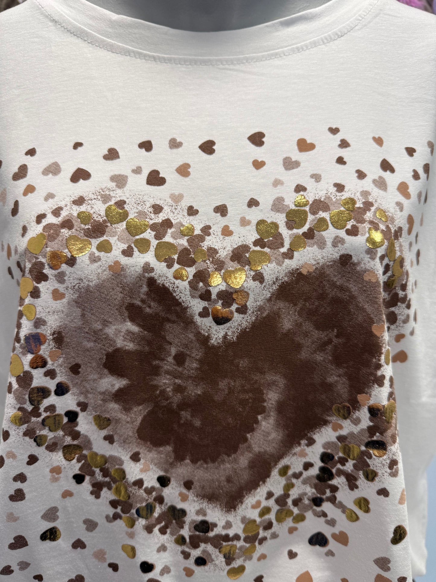 Tye Dye Heart Cotton T-Shirt Top