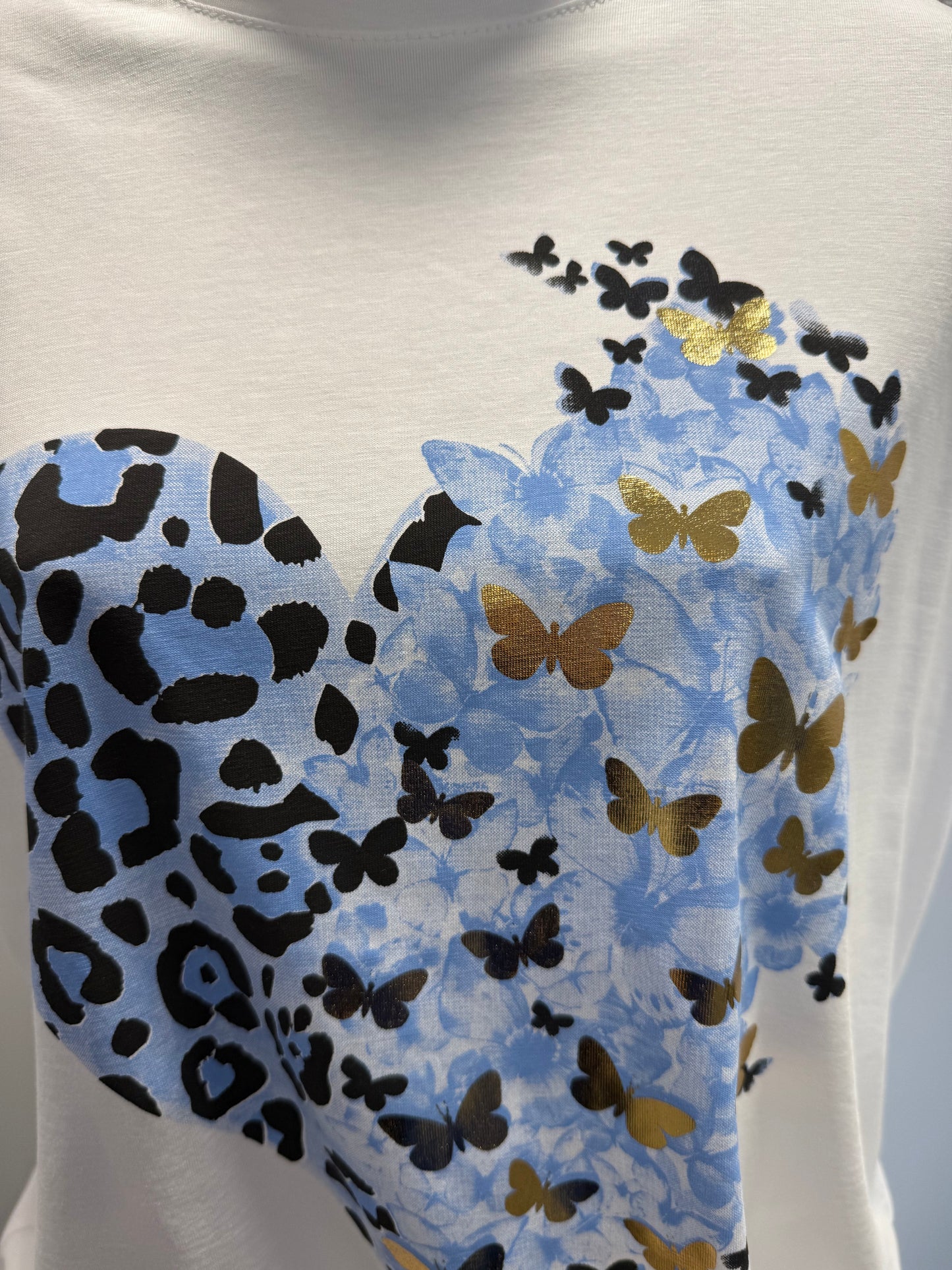 Leopard Butterfly Cotton T-Shirt Top