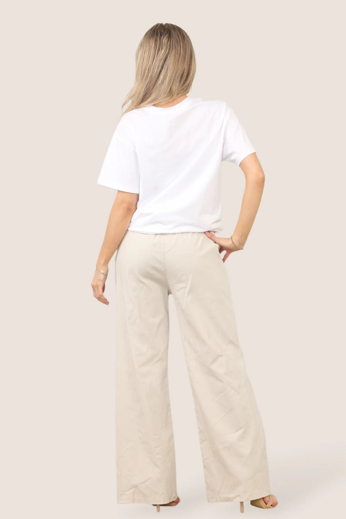 Plain Wide Leg Stretch Magic Trousers