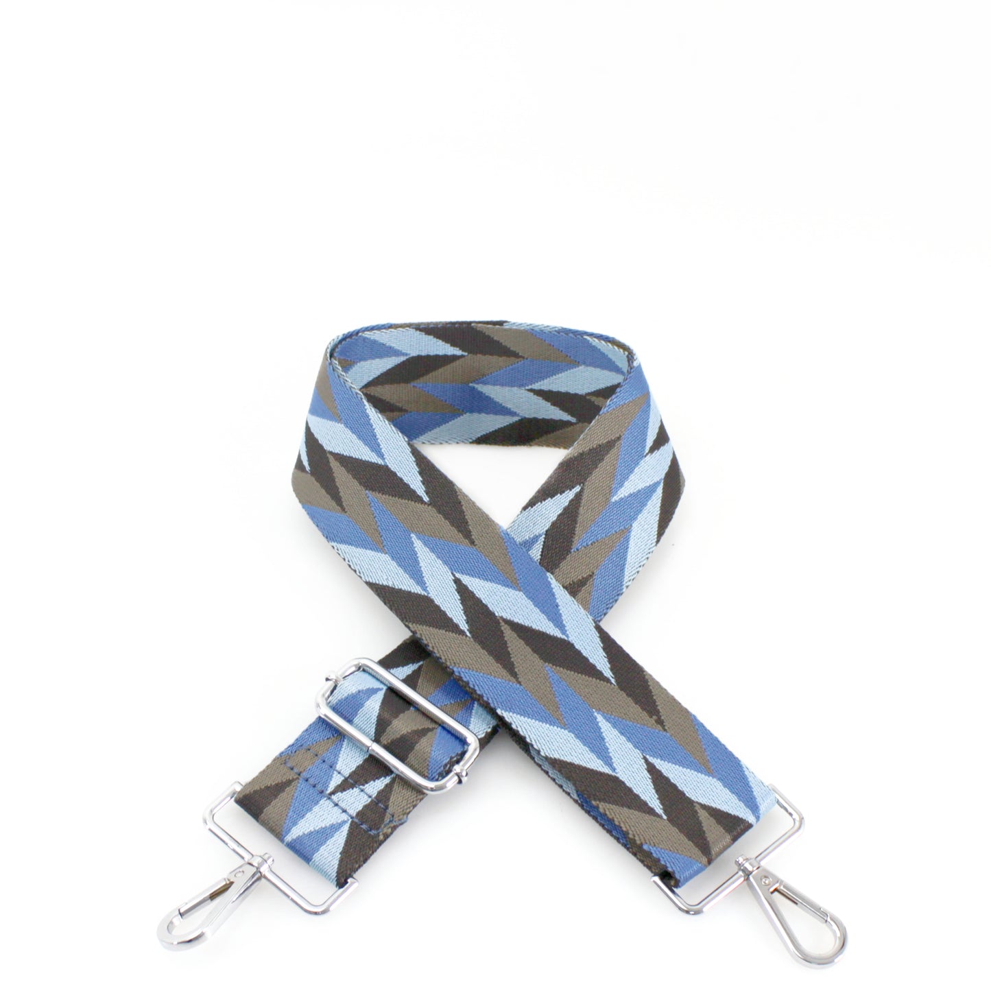 Canvas Strap - Blue Herringbone Print