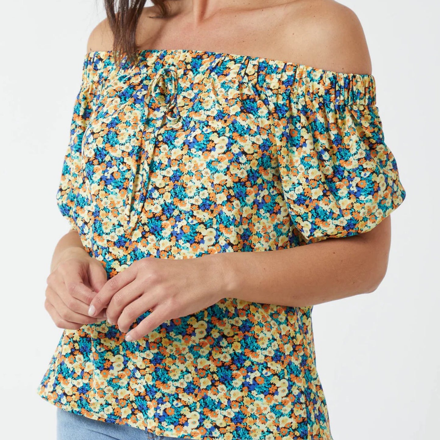 Debbie Ditsy Floral Bardot Top
