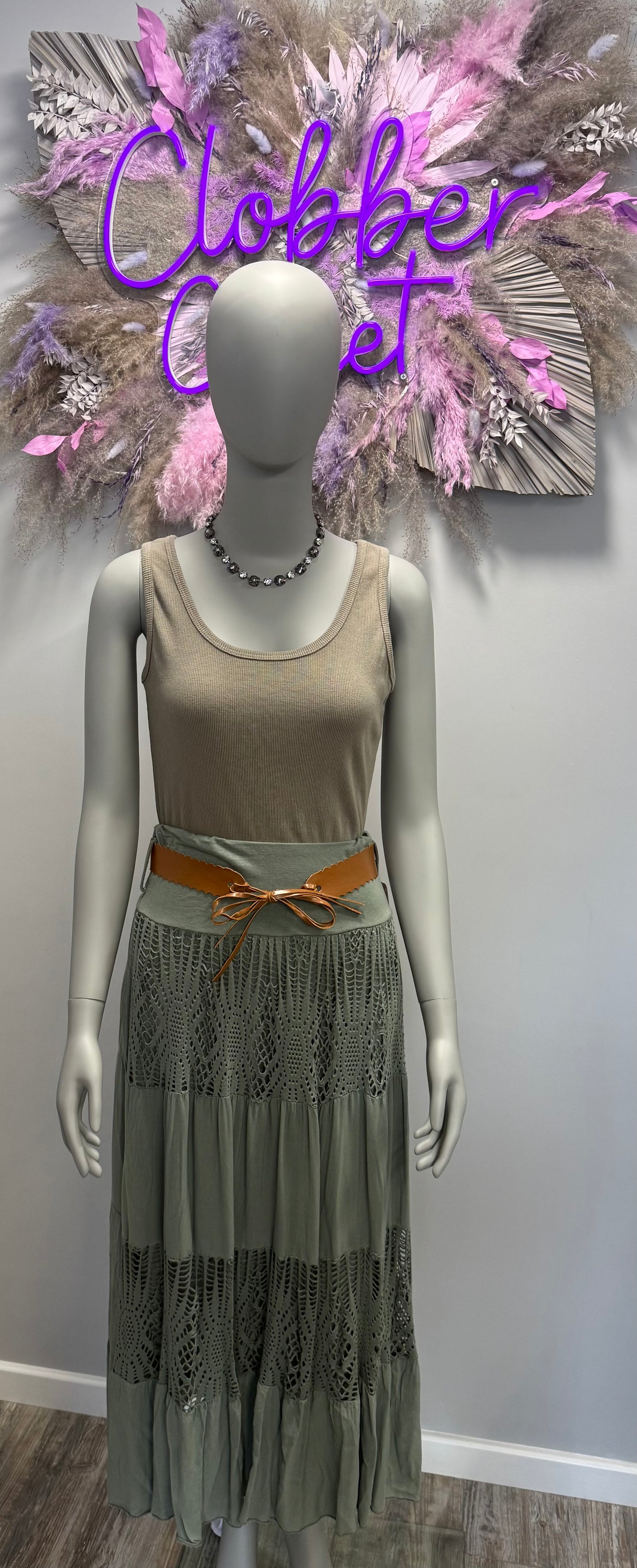Esmeralda Gypsy Tiered Crochet Maxi Skirt