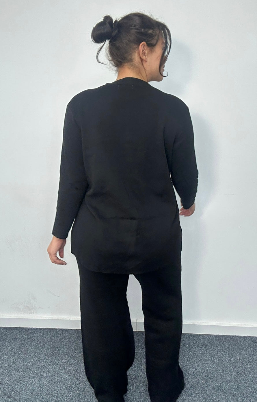 Plus Size Button Front Two Piece Co-Ord Lounge Set