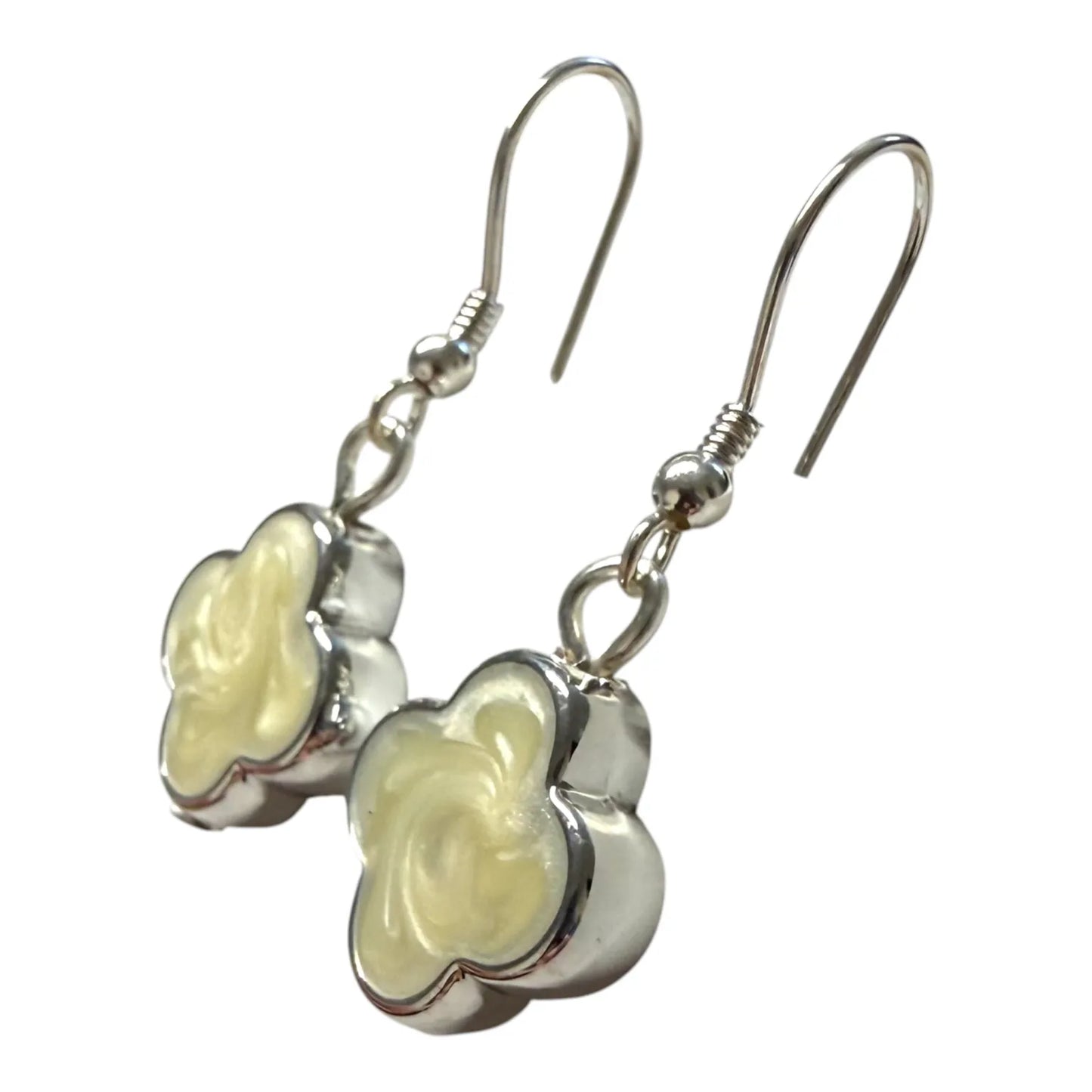 Jess & Lou White Clover Pearlescent Earrings