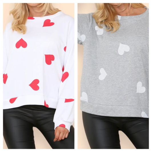 Hava - Multi Heart Print Sweatshirt