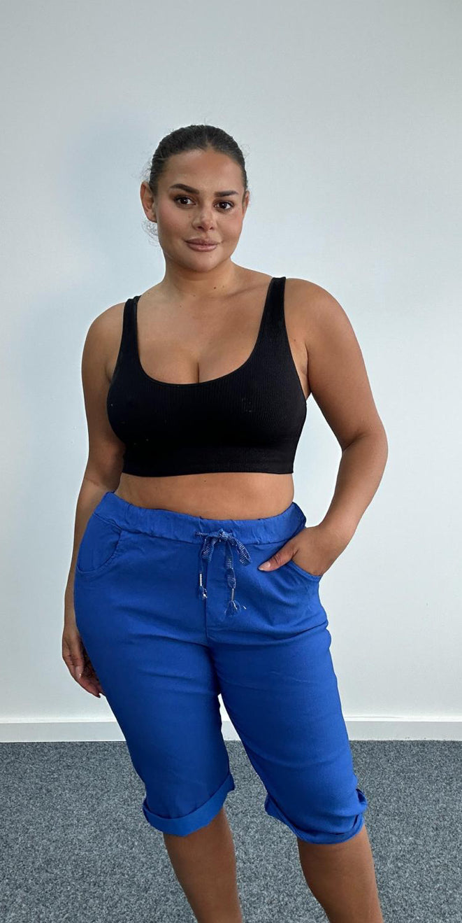 Plus Size Lightweight Shorts Drawstring Waist with Pockets