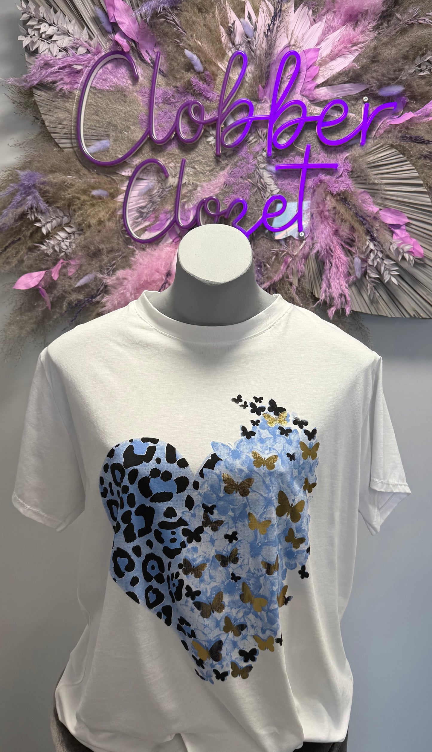 Leopard Butterfly Cotton T-Shirt Top
