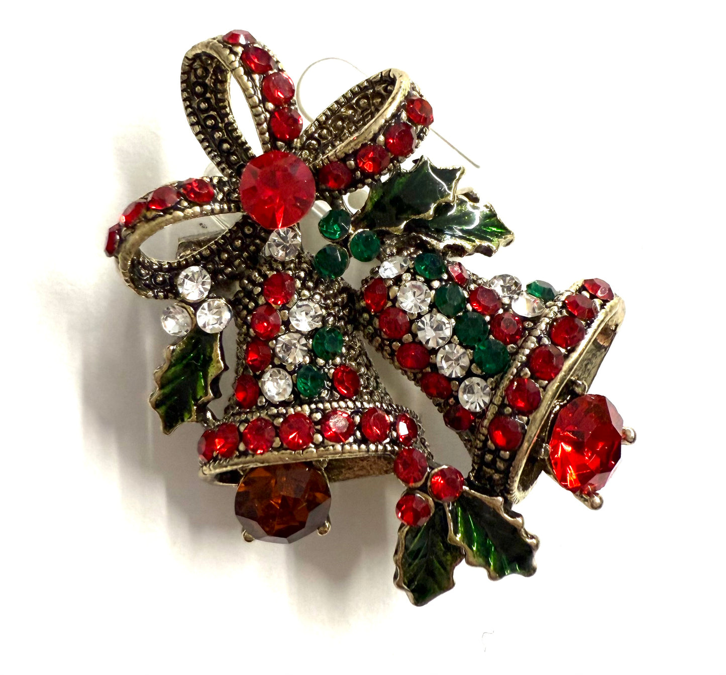 Christmas Bells Diamante Sparkle Brooch